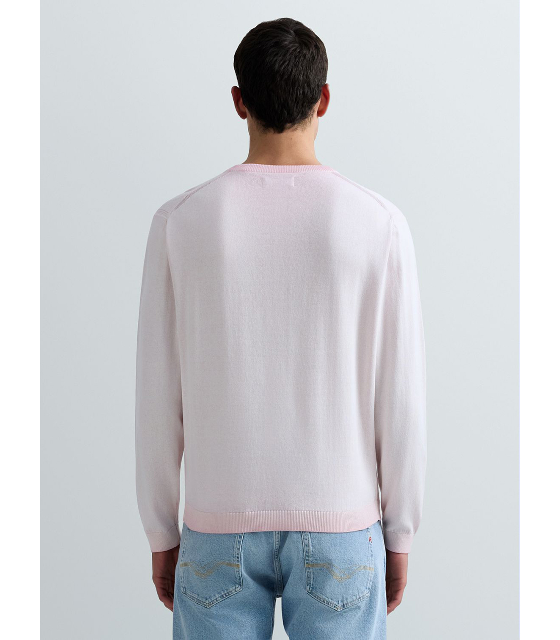 オンブレコットンクルーネックロングスリーブセーター 詳細画像 ペールピンク 3